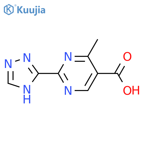 4-methyl-2-(4H-1,2,4-triazol-3-yl)pyrimidine-5-carboxylic acid structure
