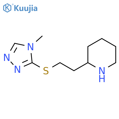 2-{2-[(4-methyl-4H-1,2,4-triazol-3-yl)sulfanyl]ethyl}piperidine structure