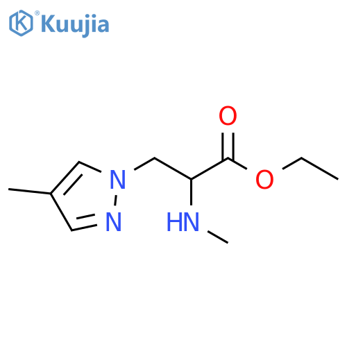 ethyl 3-(4-methyl-1H-pyrazol-1-yl)-2-(methylamino)propanoate structure