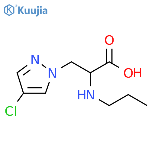 3-(4-chloro-1H-pyrazol-1-yl)-2-(propylamino)propanoic acid structure