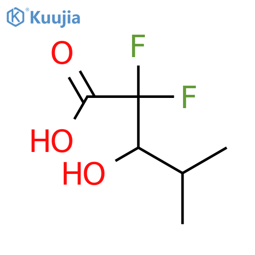 2,2-Difluoro-3-hydroxy-4-methyl-pentanoic acid structure
