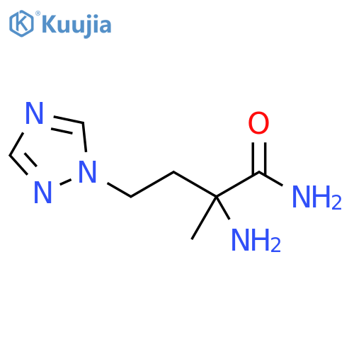 2-amino-2-methyl-4-(1H-1,2,4-triazol-1-yl)butanamide structure