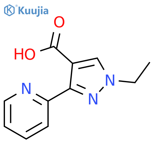 1-ethyl-3-(pyridin-2-yl)-1H-pyrazole-4-carboxylic acid structure