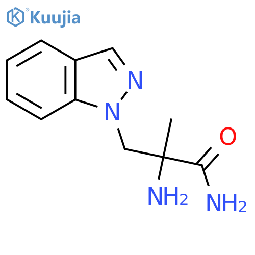 2-amino-3-(1H-indazol-1-yl)-2-methylpropanamide structure