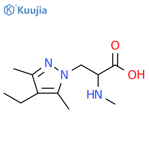 3-(4-ethyl-3,5-dimethyl-1H-pyrazol-1-yl)-2-(methylamino)propanoic acid structure
