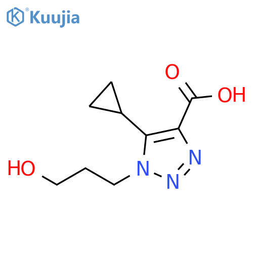 5-cyclopropyl-1-(3-hydroxypropyl)-1H-1,2,3-triazole-4-carboxylic acid structure