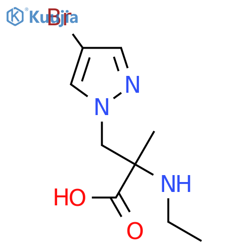 3-(4-bromo-1H-pyrazol-1-yl)-2-(ethylamino)-2-methylpropanoic acid structure