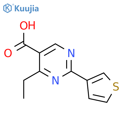 4-Ethyl-2-thiophen-3-ylpyrimidine-5-carboxylic acid structure