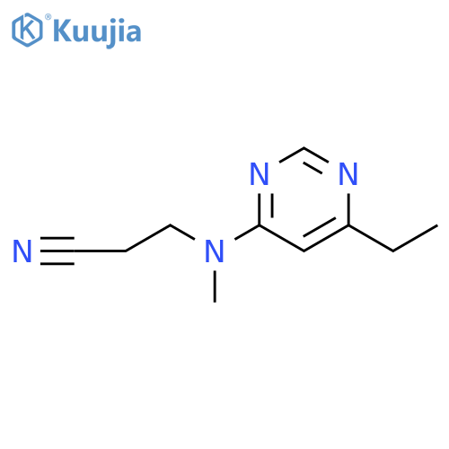 3-[(6-ethylpyrimidin-4-yl)(methyl)amino]propanenitrile structure