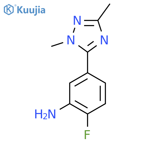 5-(dimethyl-1H-1,2,4-triazol-5-yl)-2-fluoroaniline structure