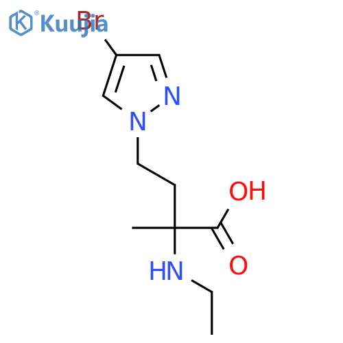 4-(4-bromo-1H-pyrazol-1-yl)-2-(ethylamino)-2-methylbutanoic acid structure