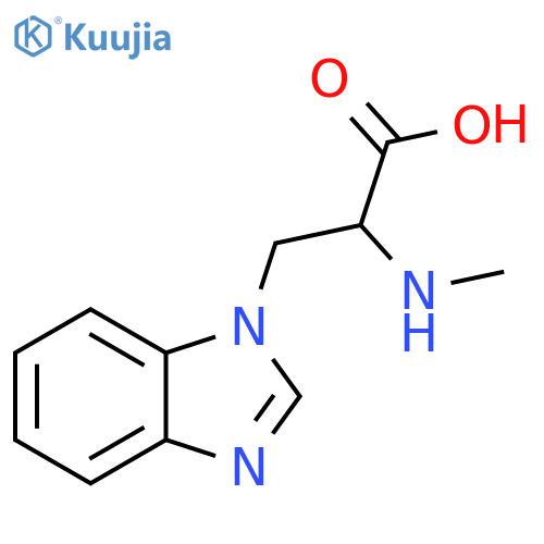 3-(1H-1,3-benzodiazol-1-yl)-2-(methylamino)propanoic acid structure