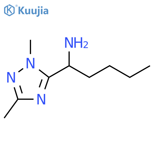 1-(dimethyl-1H-1,2,4-triazol-5-yl)pentan-1-amine structure