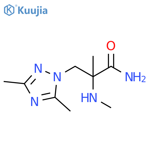 3-(dimethyl-1H-1,2,4-triazol-1-yl)-2-methyl-2-(methylamino)propanamide structure