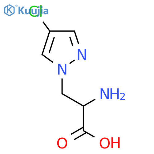 2-amino-3-(4-chloro-1H-pyrazol-1-yl)propanoic acid structure
