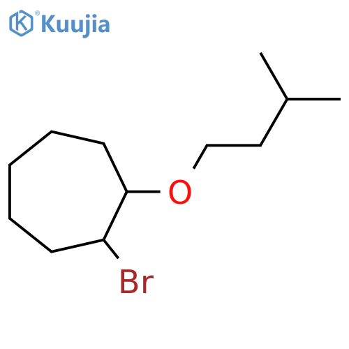 1-bromo-2-(3-methylbutoxy)cycloheptane structure