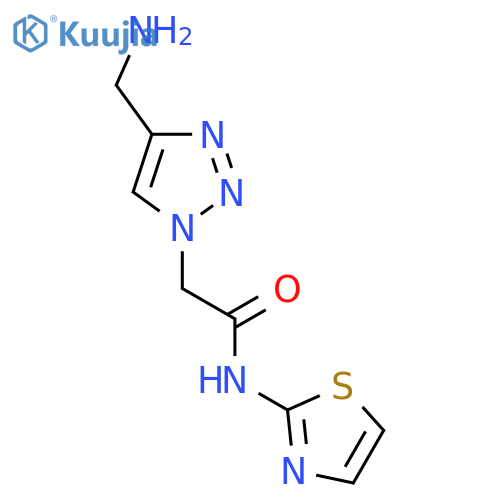 2-[4-(Aminomethyl)-1H-1,2,3-triazol-1-yl]-N-(1,3-thiazol-2-yl)acetamide structure