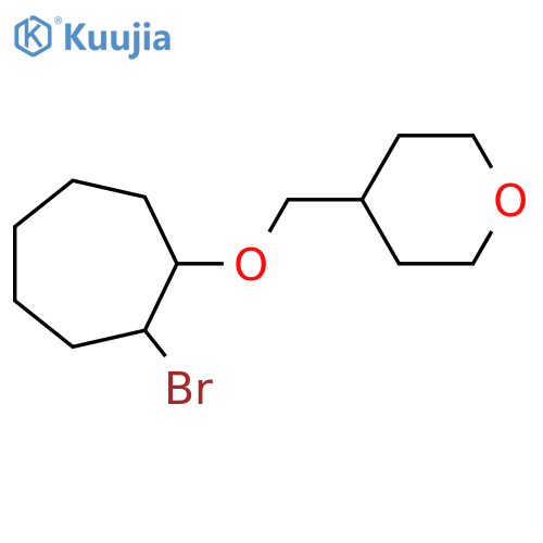 4-{(2-bromocycloheptyl)oxymethyl}oxane structure