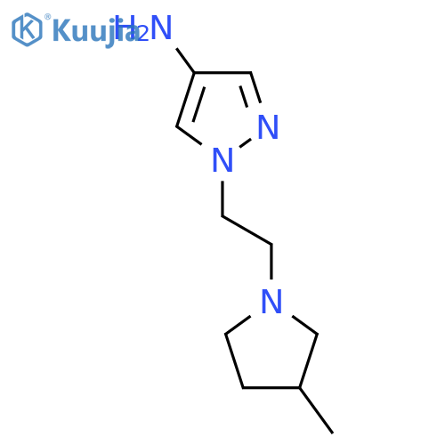 1-2-(3-methylpyrrolidin-1-yl)ethyl-1H-pyrazol-4-amine structure
