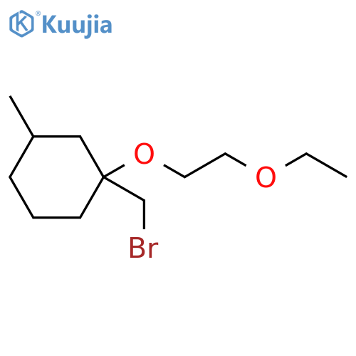 1-(bromomethyl)-1-(2-ethoxyethoxy)-3-methylcyclohexane structure