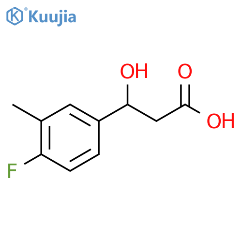 3-(4-fluoro-3-methylphenyl)-3-hydroxypropanoic acid structure