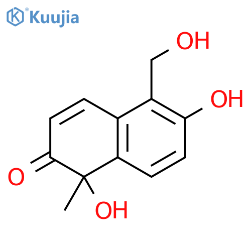 2(1H)-Naphthalenone,1,6-dihydroxy-5-(hydroxymethyl)-1-methyl-, (-)- structure