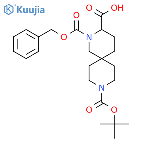 2-[(benzyloxy)carbonyl]-9-[(tert-butoxy)carbonyl]-2,9-diazaspiro[5.5]undecane-3-carboxylic acid structure