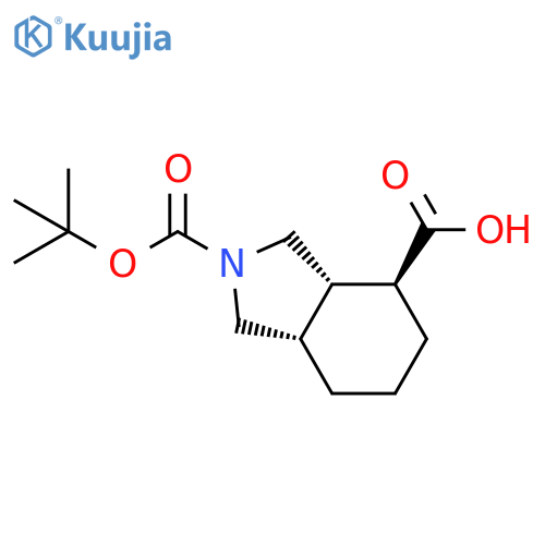 Racemic-(3aS,4S,7aS)-2-(tert-butoxycarbonyl)octahydro-1H-isoindole-4-carboxylic acid structure