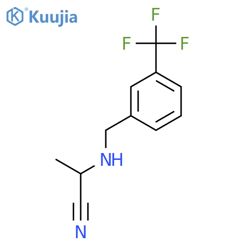 2-({3-(trifluoromethyl)phenylmethyl}amino)propanenitrile structure