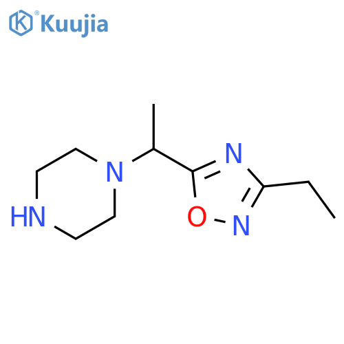 1-[1-(3-ethyl-1,2,4-oxadiazol-5-yl)ethyl]piperazine structure