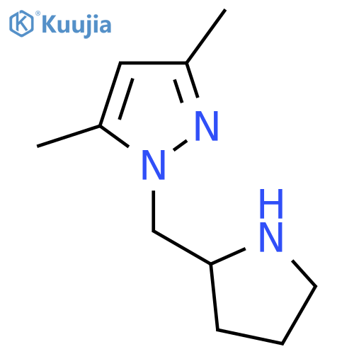 3,5-dimethyl-1-[(pyrrolidin-2-yl)methyl]-1H-pyrazole structure