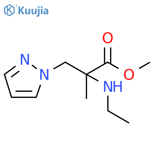 methyl 2-(ethylamino)-2-methyl-3-(1H-pyrazol-1-yl)propanoate structure