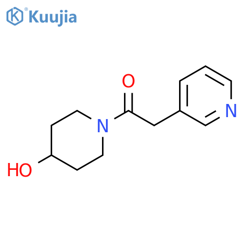 1-(4-hydroxypiperidin-1-yl)-2-(pyridin-3-yl)ethan-1-one structure
