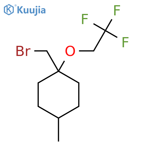 1-(Bromomethyl)-4-methyl-1-(2,2,2-trifluoroethoxy)cyclohexane structure