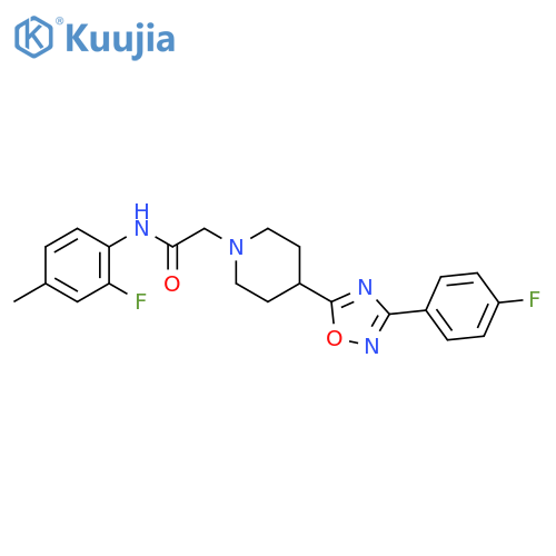 N-(2-fluoro-4-methylphenyl)-2-{4-3-(4-fluorophenyl)-1,2,4-oxadiazol-5-ylpiperidin-1-yl}acetamide structure