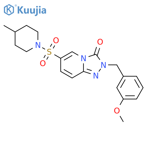 2-(3-methoxyphenyl)methyl-6-(4-methylpiperidin-1-yl)sulfonyl-2H,3H-1,2,4triazolo4,3-apyridin-3-one structure