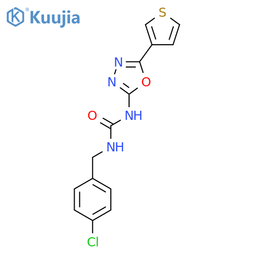 1-(4-chlorophenyl)methyl-3-5-(thiophen-3-yl)-1,3,4-oxadiazol-2-ylurea structure