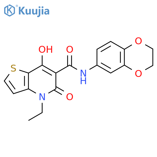 N-(2,3-dihydro-1,4-benzodioxin-6-yl)-4-ethyl-7-hydroxy-5-oxo-4H,5H-thieno3,2-bpyridine-6-carboxamide structure