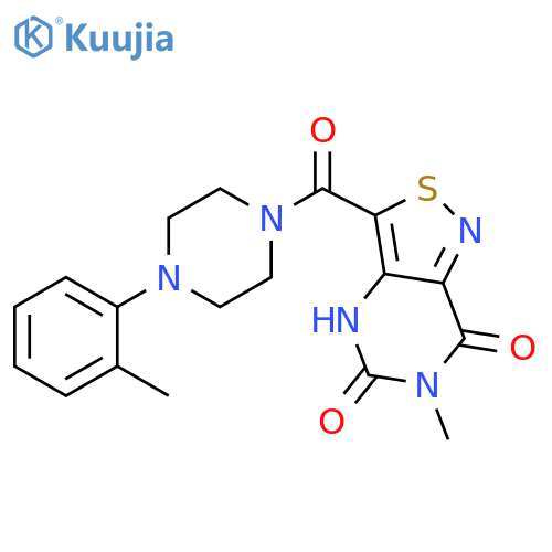 6-methyl-3-4-(2-methylphenyl)piperazine-1-carbonyl-4H,5H,6H,7H-1,2thiazolo4,3-dpyrimidine-5,7-dione structure