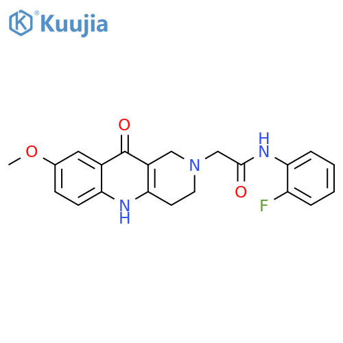 N-(2-fluorophenyl)-2-{8-methoxy-10-oxo-1H,2H,3H,4H,5H,10H-benzo[b]1,6-naphthyridin-2-yl}acetamide structure