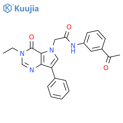 N-(3-acetylphenyl)-2-{3-ethyl-4-oxo-7-phenyl-3H,4H,5H-pyrrolo[3,2-d]pyrimidin-5-yl}acetamide structure