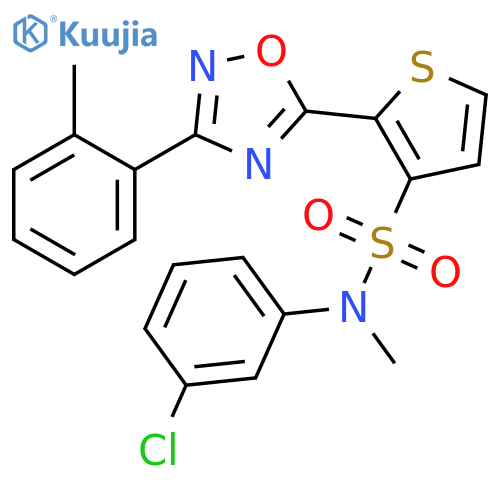 N-(3-chlorophenyl)-N-methyl-2-[3-(2-methylphenyl)-1,2,4-oxadiazol-5-yl]thiophene-3-sulfonamide structure