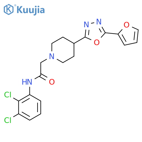 N-(2,3-dichlorophenyl)-2-{4-5-(furan-2-yl)-1,3,4-oxadiazol-2-ylpiperidin-1-yl}acetamide structure