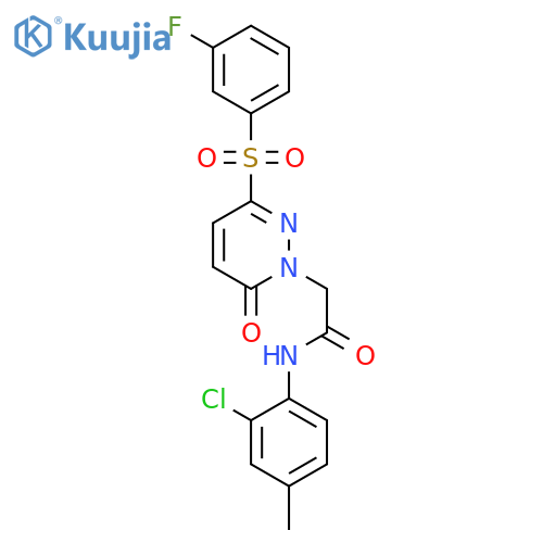 N-(2-chloro-4-methylphenyl)-2-3-(3-fluorobenzenesulfonyl)-6-oxo-1,6-dihydropyridazin-1-ylacetamide structure
