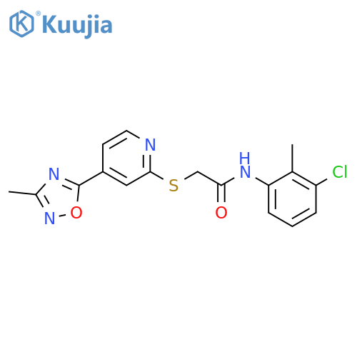 N-(3-chloro-2-methylphenyl)-2-{4-(3-methyl-1,2,4-oxadiazol-5-yl)pyridin-2-ylsulfanyl}acetamide structure