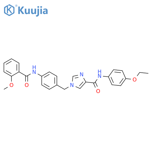 N-(4-ethoxyphenyl)-1-{4-(2-methoxybenzamido)phenylmethyl}-1H-imidazole-4-carboxamide structure