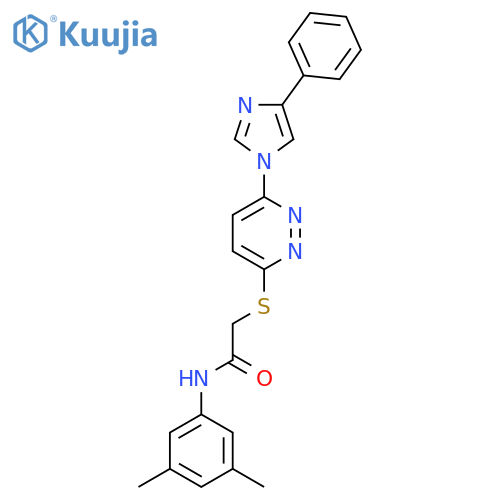 N-(3,5-dimethylphenyl)-2-{6-(4-phenyl-1H-imidazol-1-yl)pyridazin-3-ylsulfanyl}acetamide structure
