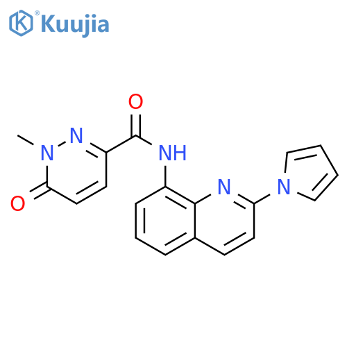 1-methyl-6-oxo-N-[2-(1H-pyrrol-1-yl)quinolin-8-yl]-1,6-dihydropyridazine-3-carboxamide structure