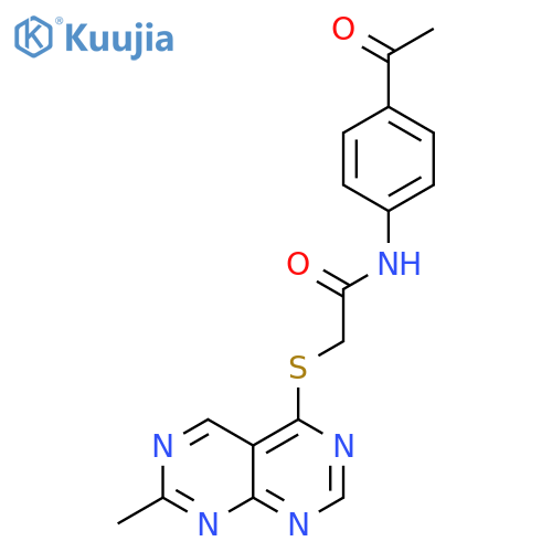N-(4-acetylphenyl)-2-({7-methylpyrimido[4,5-d][1,3]diazin-4-yl}sulfanyl)acetamide structure