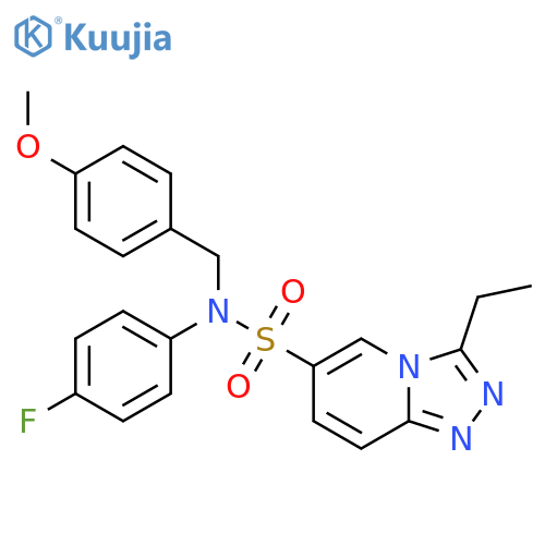 3-ethyl-N-(4-fluorophenyl)-N-(4-methoxyphenyl)methyl-1,2,4triazolo4,3-apyridine-6-sulfonamide structure